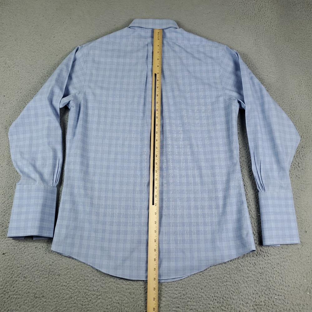 Brooks Brothers Shirt Mens Size 16 Blue Plaid French Cuff Dress Button Up - Picture 3 of 6